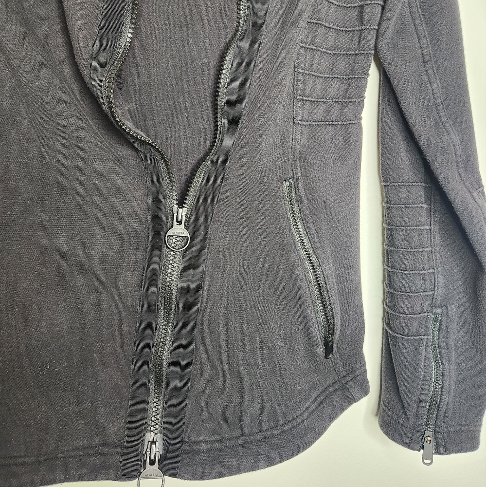 Athleta Moto Jacket Black Size Medium Biker Atheltic - Picture 4 of 8
